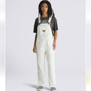 Vans White Denim Women's Overalls with Front Bib